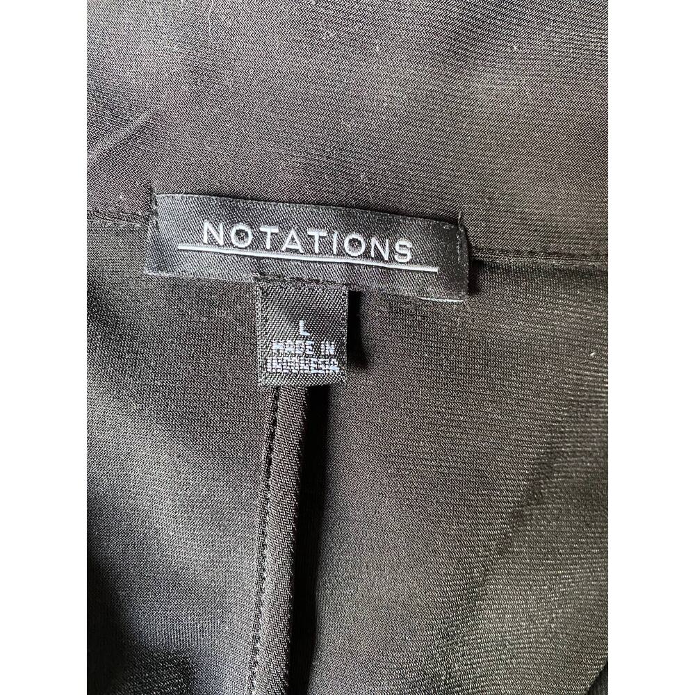 Notations Large Black Open Front Polyester Jacket - image 6